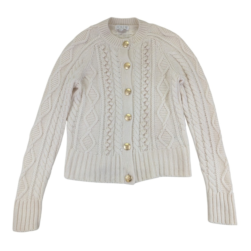 J. Crew Cream Cable Knit Cardigan